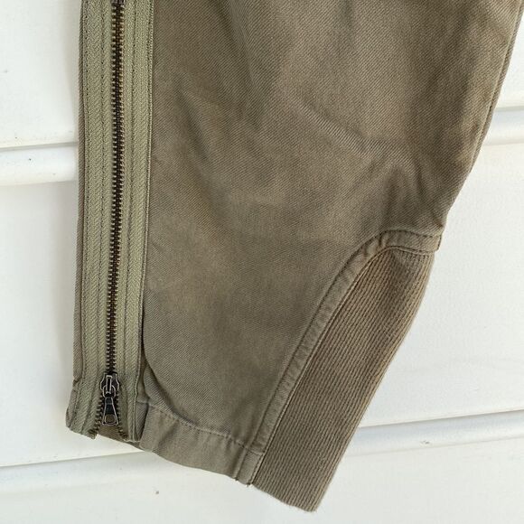 GoSilk Iconic Utility Cargo Ankle Zip Silk Blend Pant Military Green Size 6 - Picture 6 of 13
